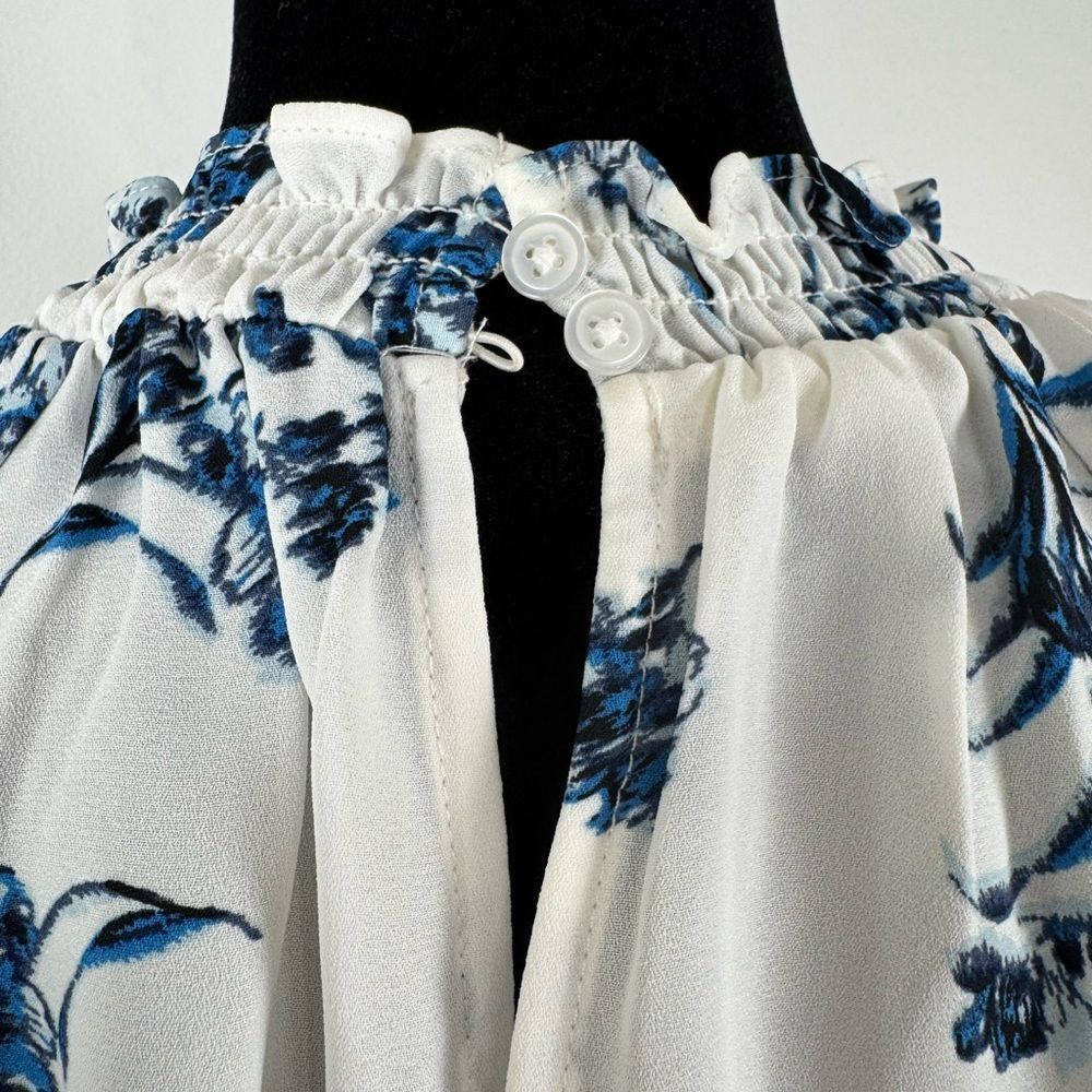 LOFT Blue Floral Blouse - Picture 6 of 7